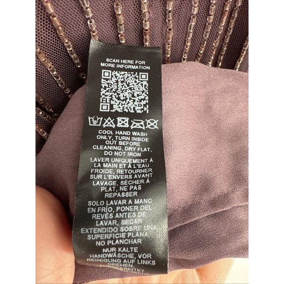 ASOS DESIGN Size 12 Mauve Purple gold linear embellished batwing midi dress - Picture 13 of 15